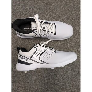 SQAIRZ Ground Force Pro Baseball Shoes White Black Mens 13 Metal Spikes